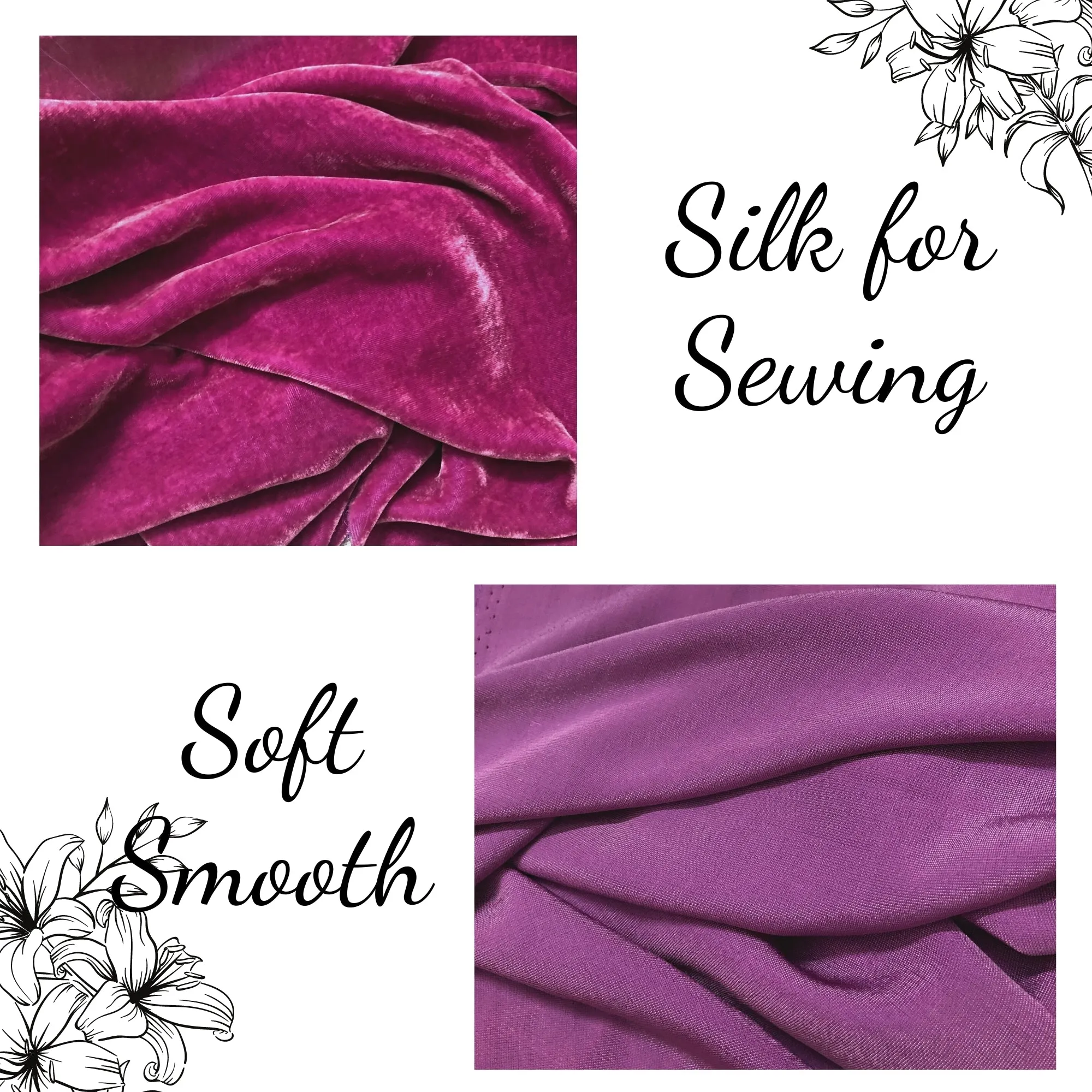 100% Pure Mulberry Silk Velvet Fabric - Luxury Silk Velvet - Silk for sewing - Pink Silk Velvet