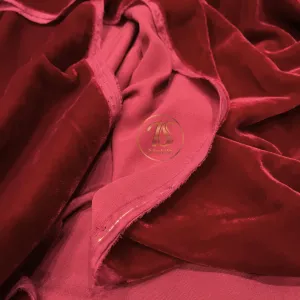 100% Pure Mulberry Silk Velvet Fabric - Luxury Silk Velvet - Silk for sewing - Red Silk Velvet