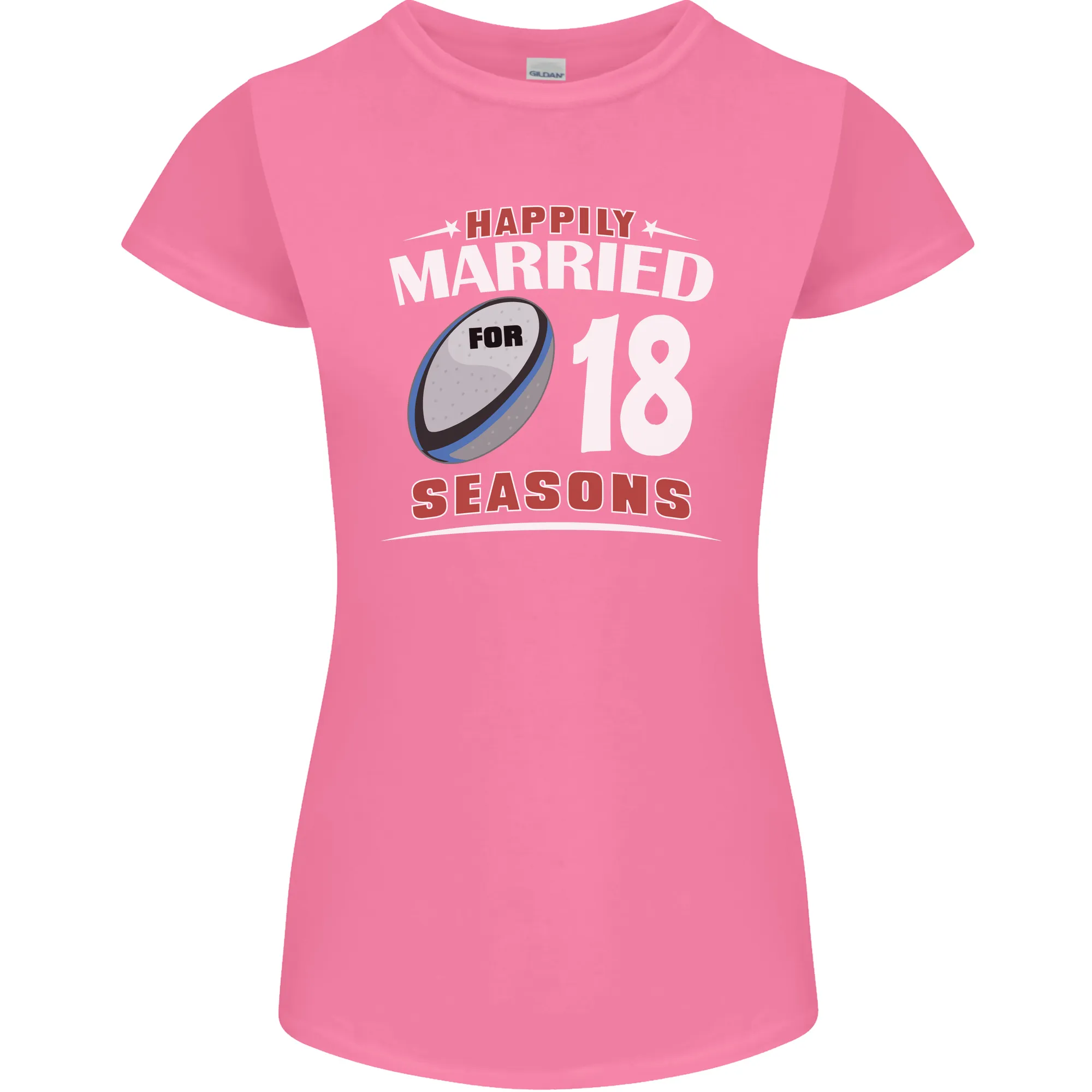 18 Year Wedding Anniversary 18th Rugby Womens Petite Cut T-Shirt