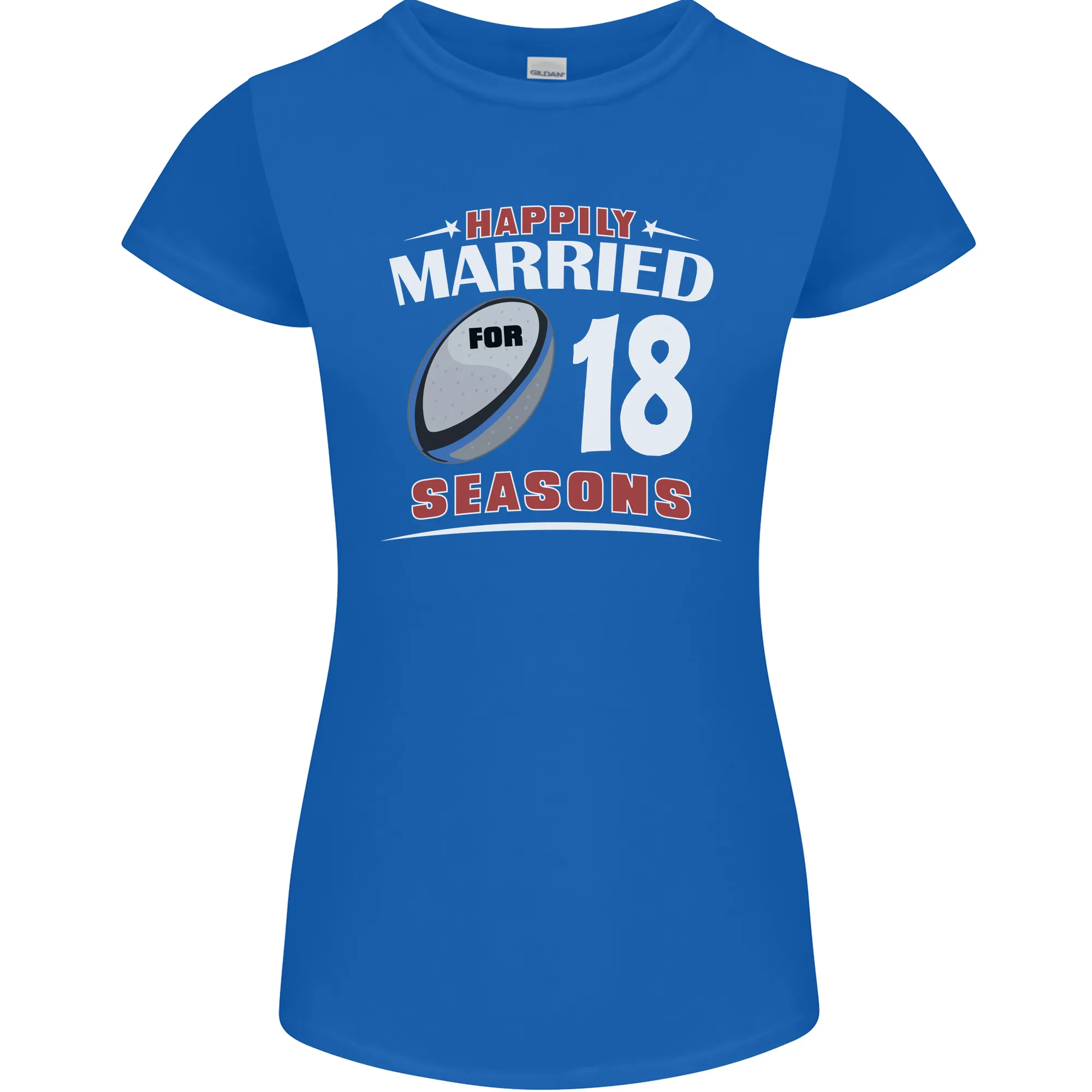 18 Year Wedding Anniversary 18th Rugby Womens Petite Cut T-Shirt