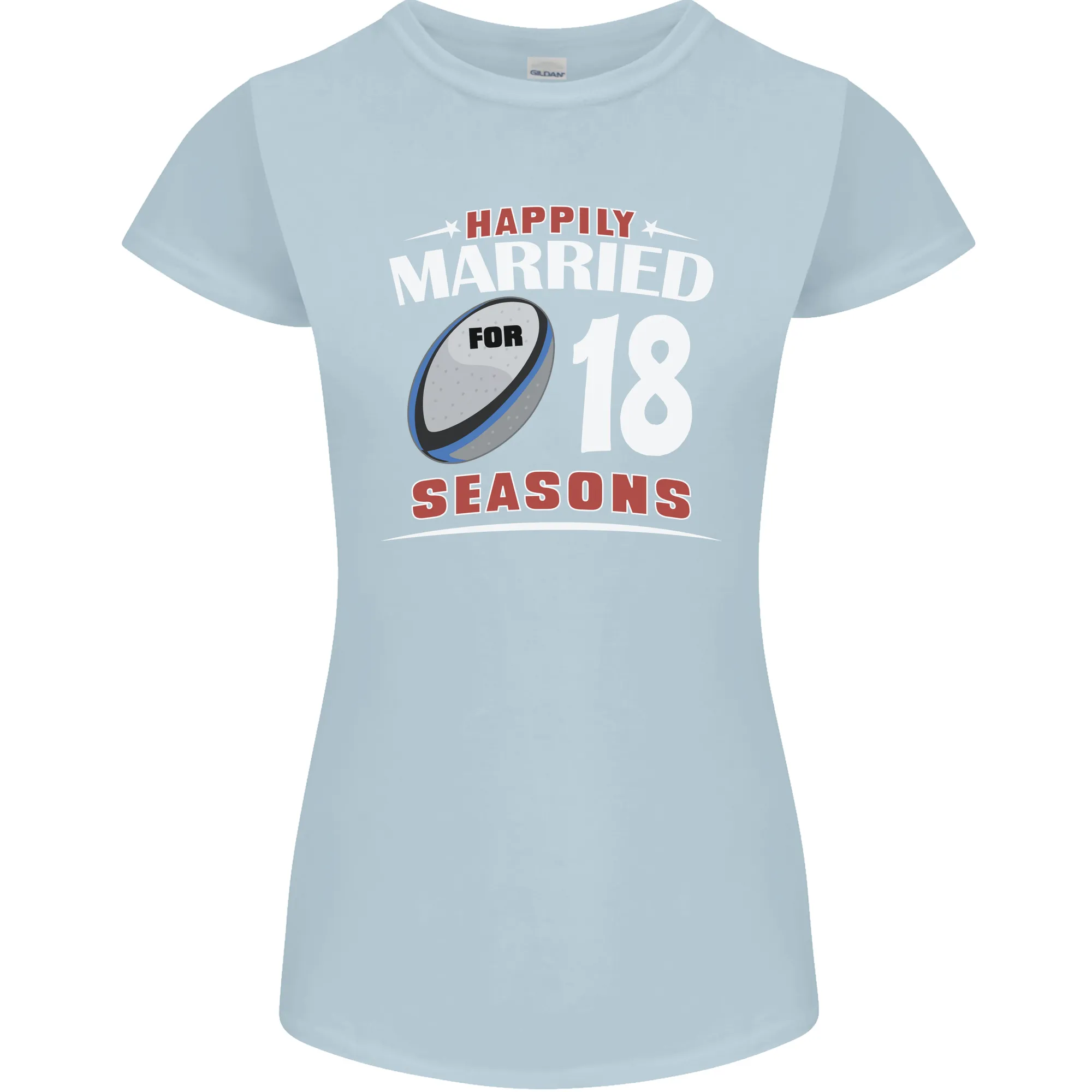 18 Year Wedding Anniversary 18th Rugby Womens Petite Cut T-Shirt