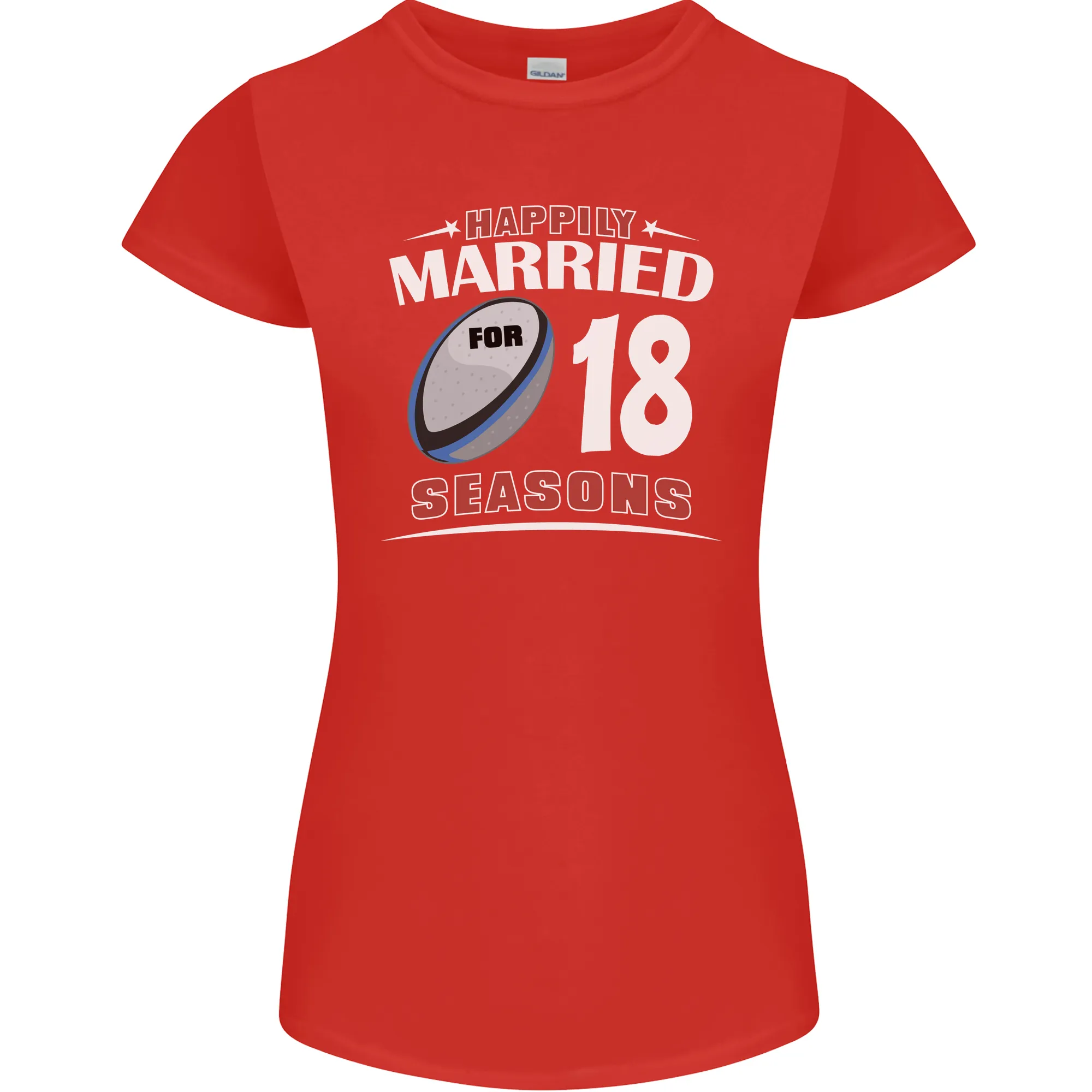 18 Year Wedding Anniversary 18th Rugby Womens Petite Cut T-Shirt