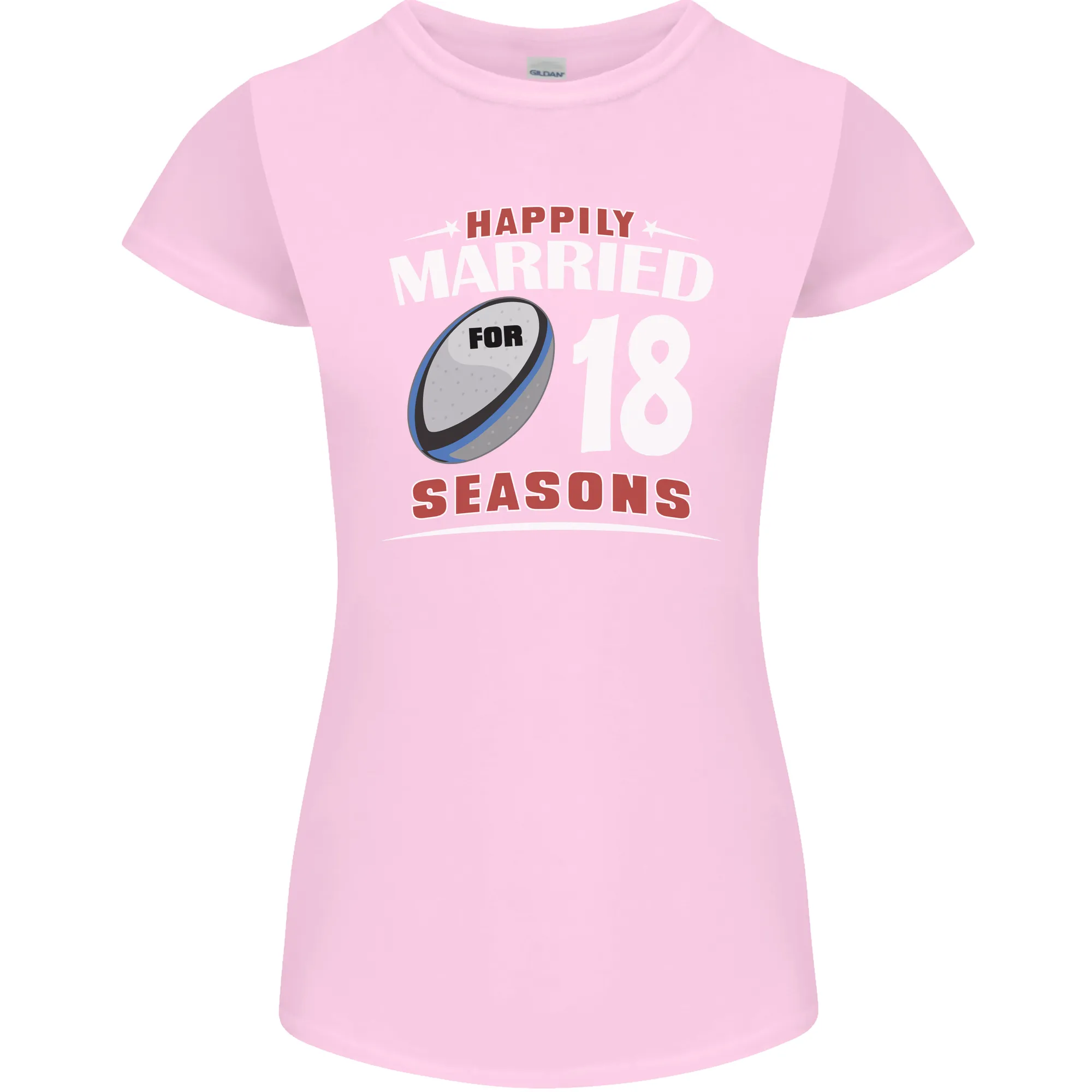 18 Year Wedding Anniversary 18th Rugby Womens Petite Cut T-Shirt
