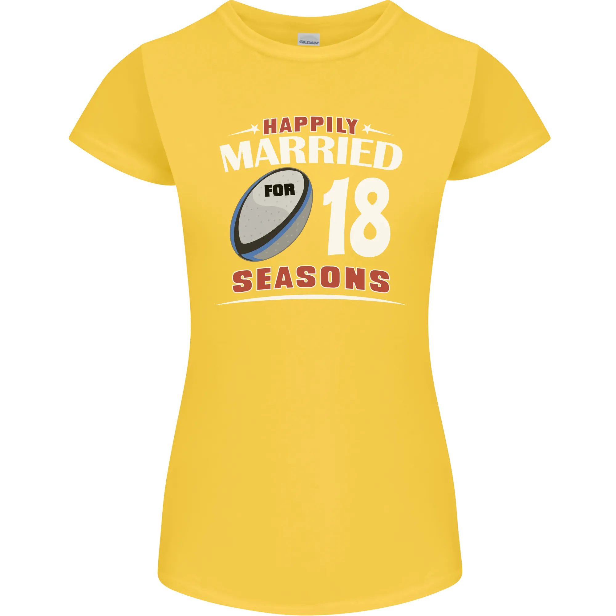 18 Year Wedding Anniversary 18th Rugby Womens Petite Cut T-Shirt