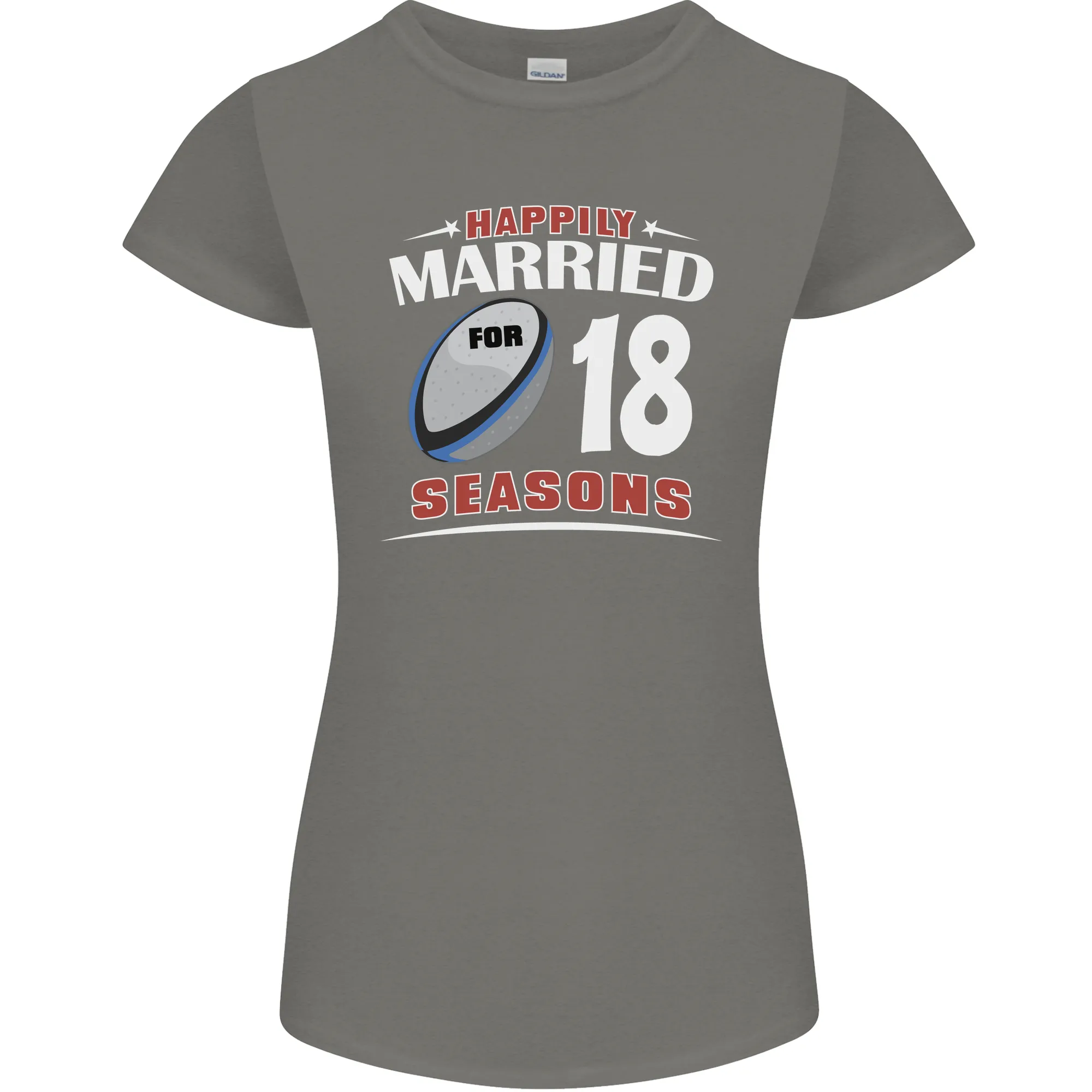 18 Year Wedding Anniversary 18th Rugby Womens Petite Cut T-Shirt