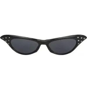 50's Retro Black Rhinestone Sunglasses