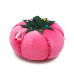 5" Tomato Pin Cushion, Pink Velvet