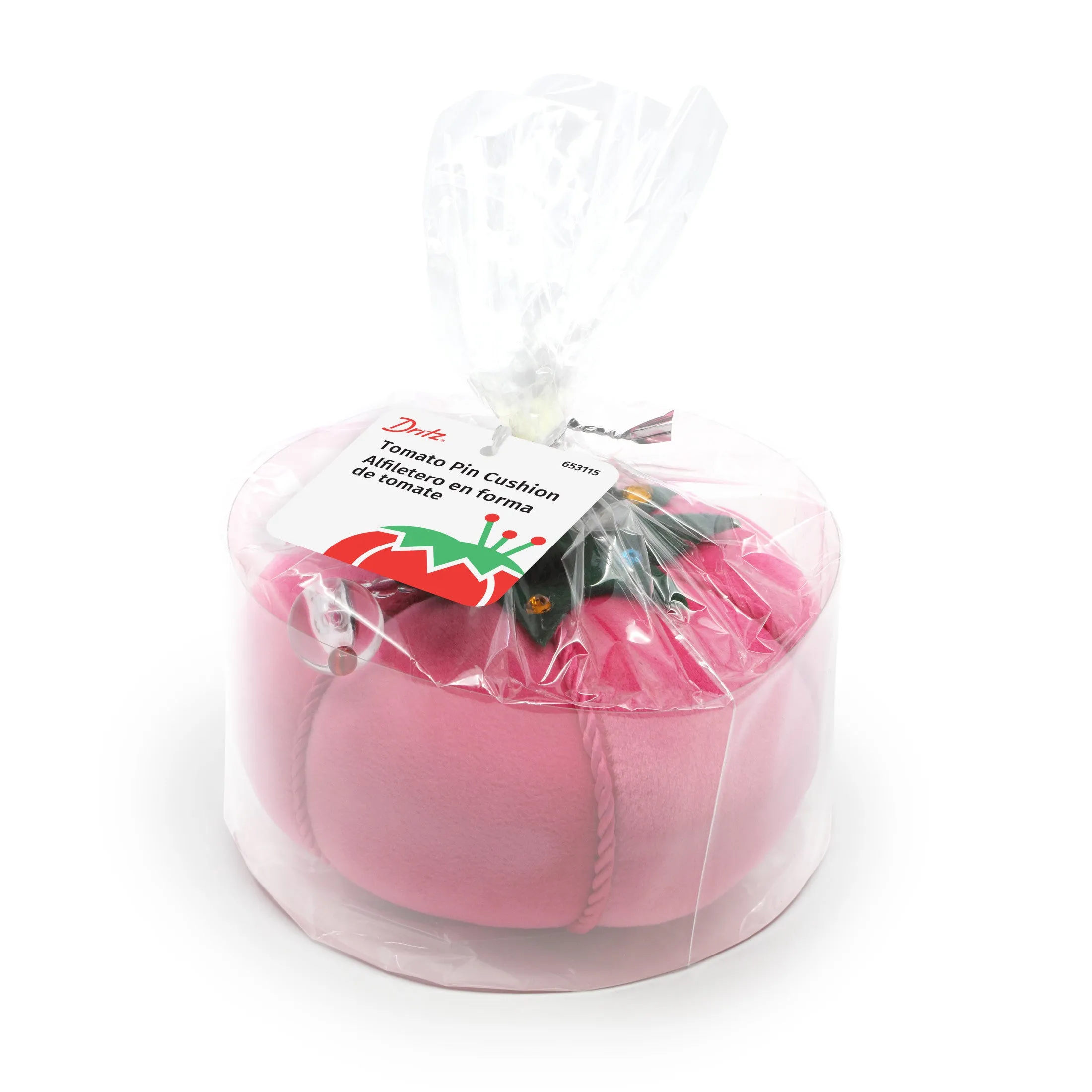 5" Tomato Pin Cushion, Pink Velvet