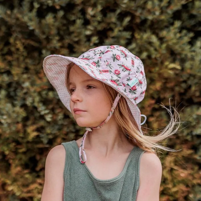 Acorn Kids: Wide Brim Sunhat Banksia Pink Green