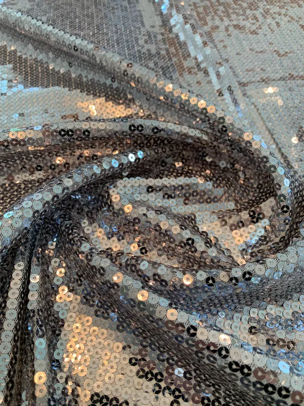 All-Over Sequins on Tulle - Silver