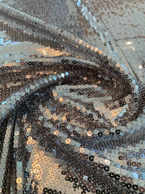 All-Over Sequins on Tulle - Silver