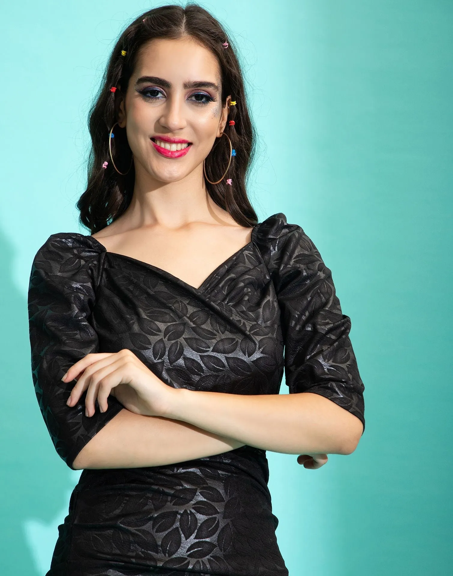 Black Wrap Bodycon Dress