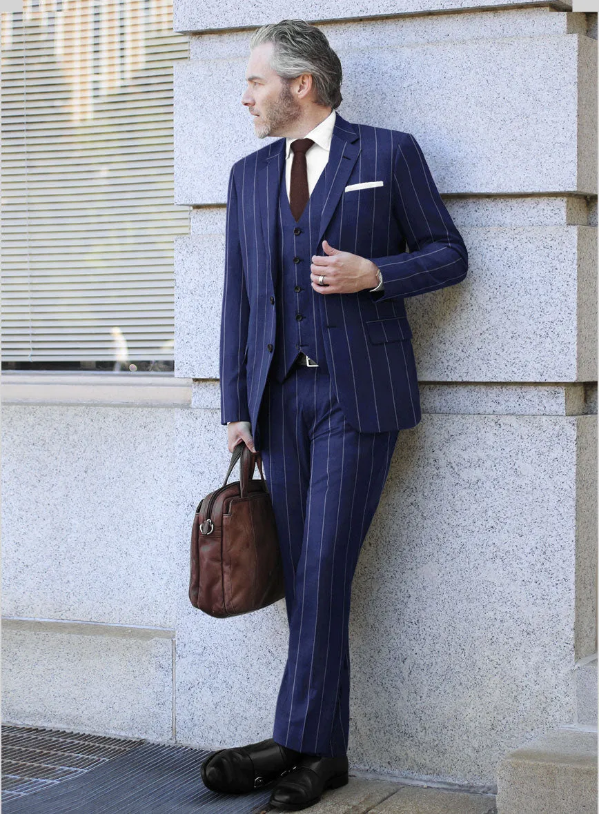 Caccioppoli Sun Dream Omiro Royal Blue Wool Silk Suit