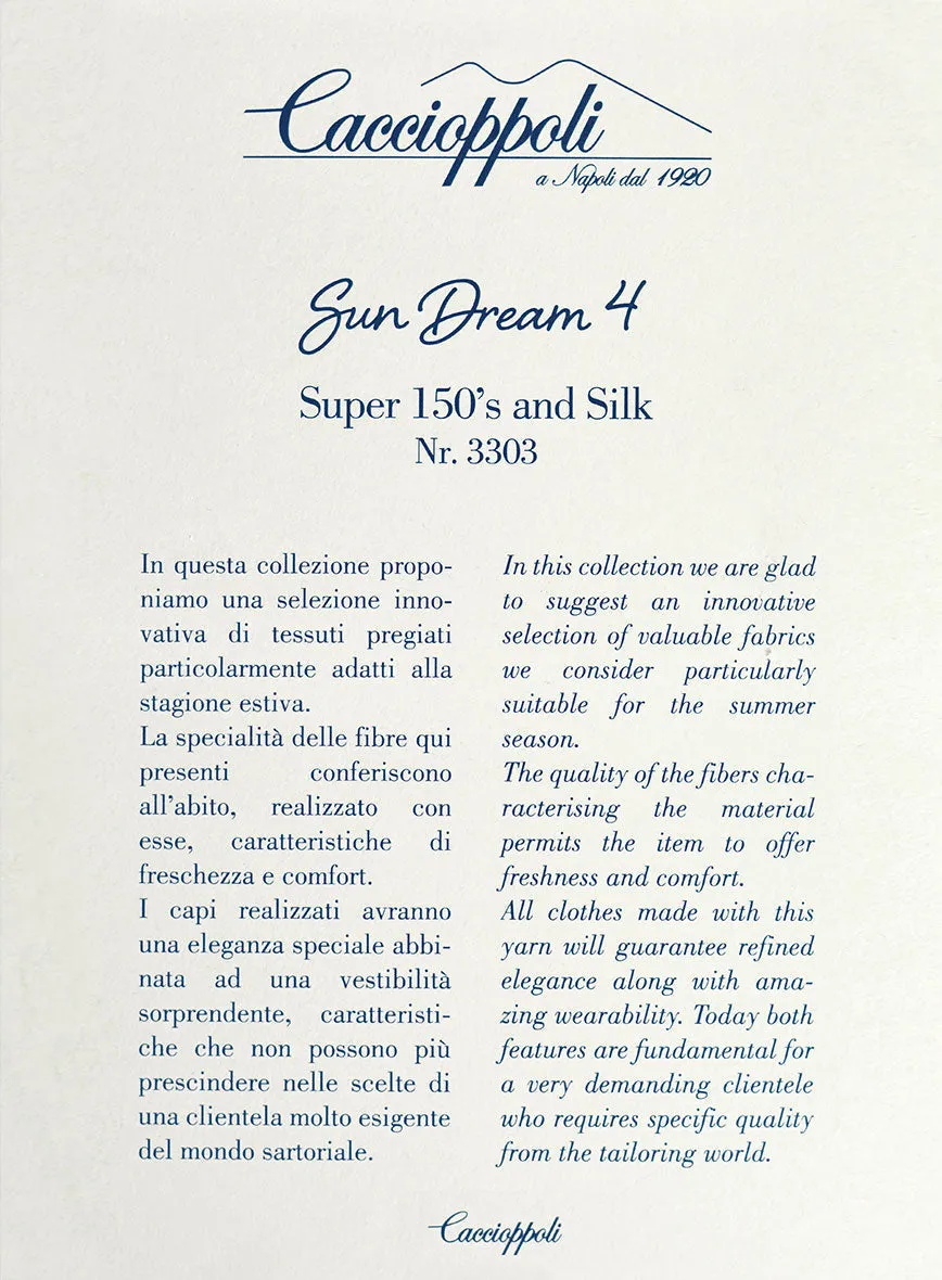 Caccioppoli Sun Dream Omiro Royal Blue Wool Silk Suit