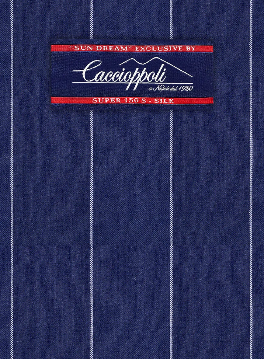 Caccioppoli Sun Dream Omiro Royal Blue Wool Silk Suit