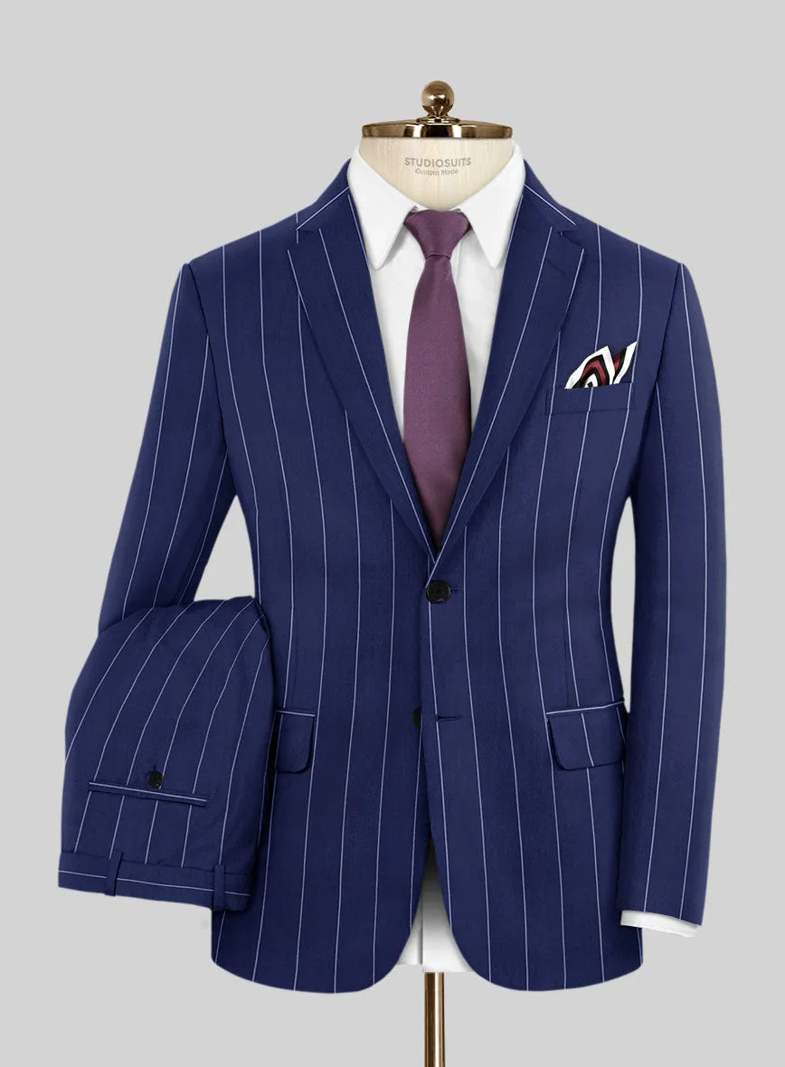 Caccioppoli Sun Dream Omiro Royal Blue Wool Silk Suit