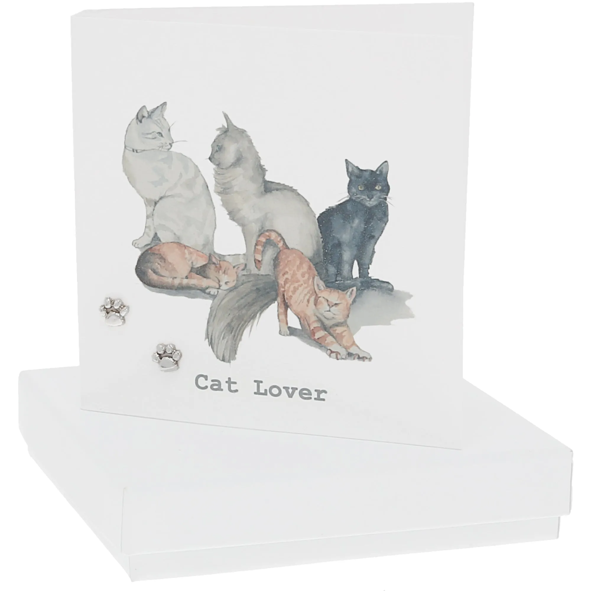 Cat Lover 6mm Sterling Silver Pawprint Stud Earrings