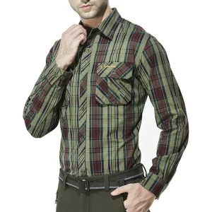 Checked Cotton Washed Loose Work Shirts