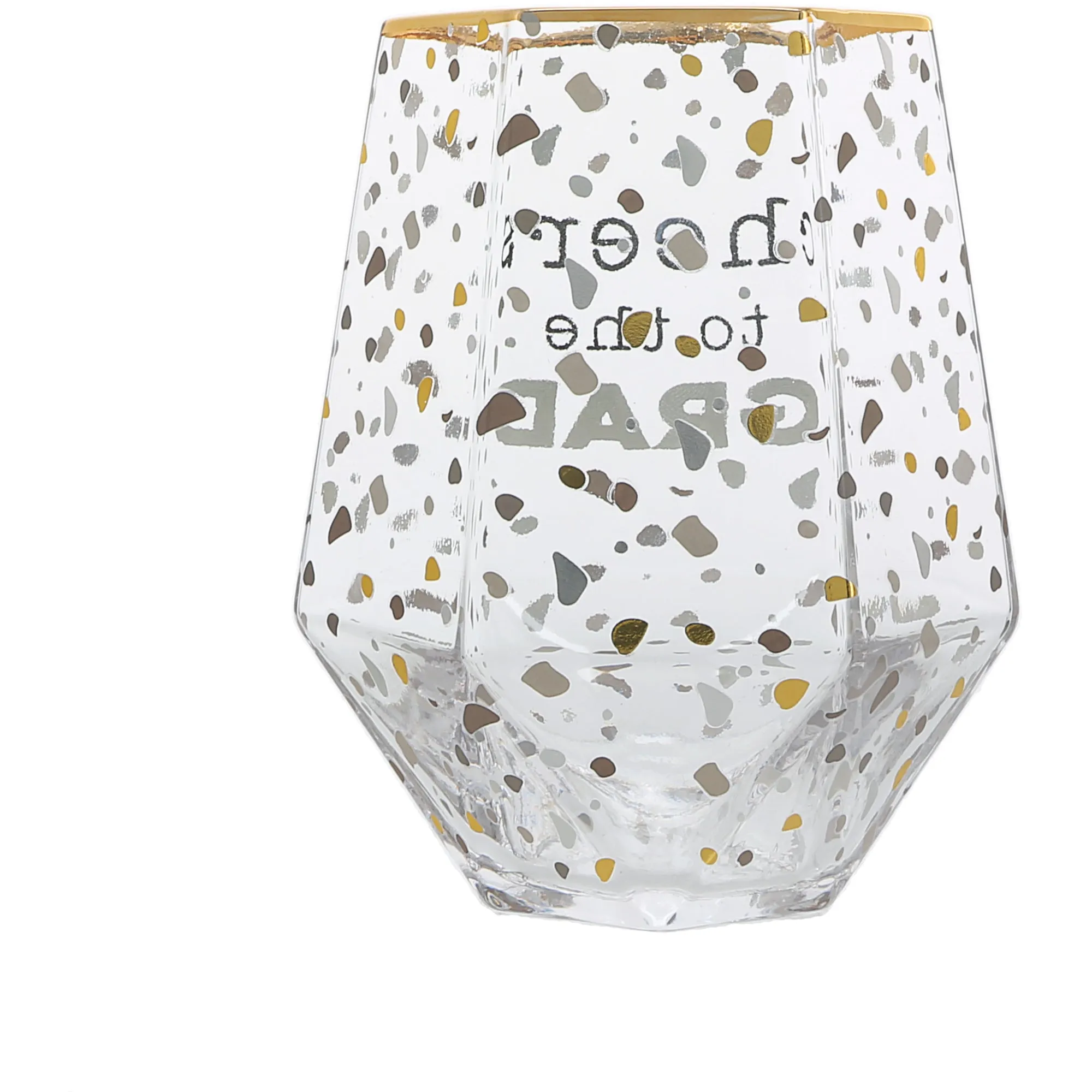 Cheers to the Grad 16 oz Geometric Glass