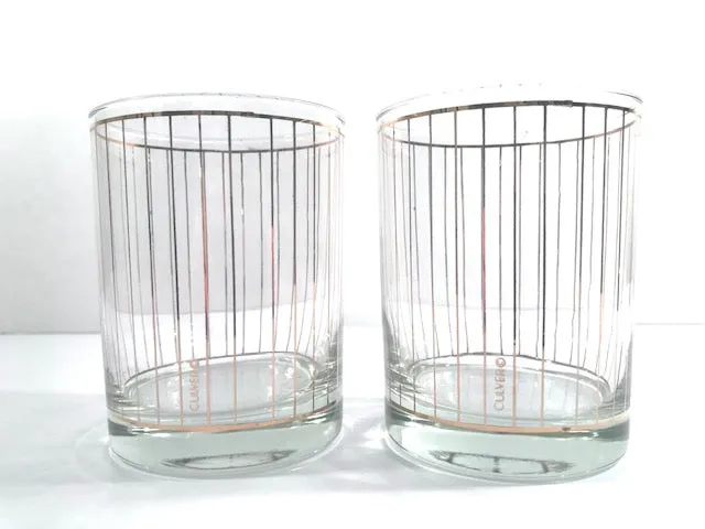 Culver Signed Mid-Century 22-Karat Gold Devon Double Old Fashion Glasses (Set of 2)