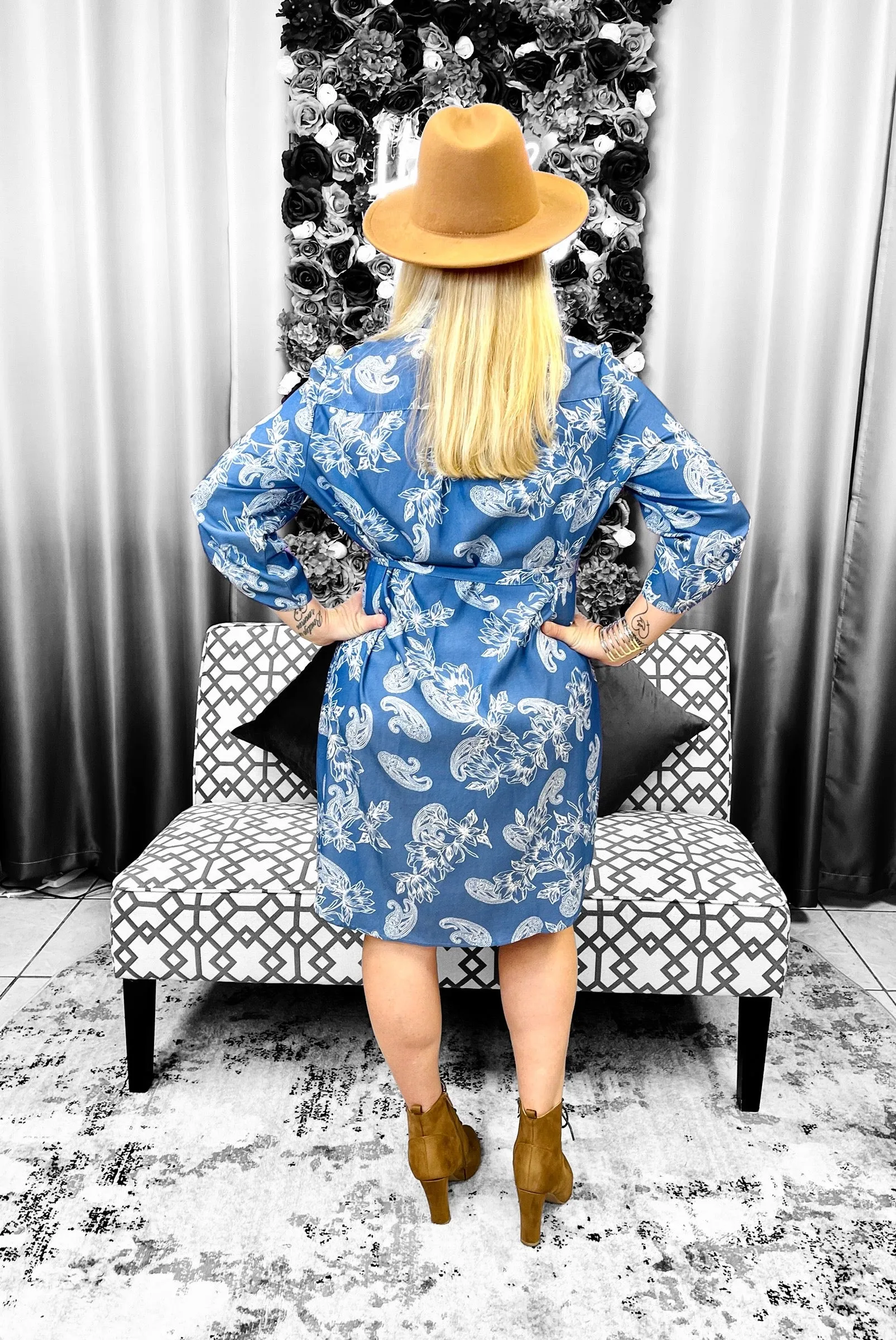 Denim Floral Dress