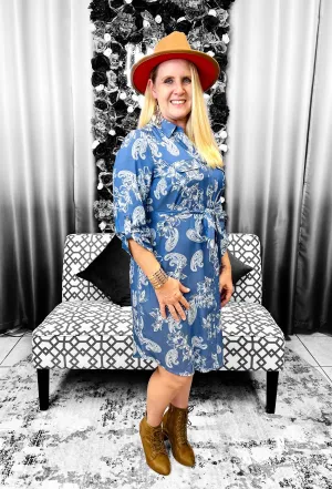 Denim Floral Dress