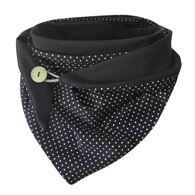 Fashion Scarf Women Winter Retro Designer Scarf Prints Button Tie