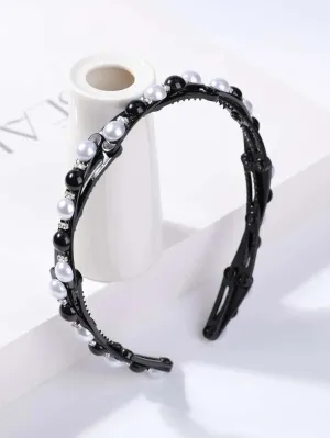 Faux Pearl Decor Headbands