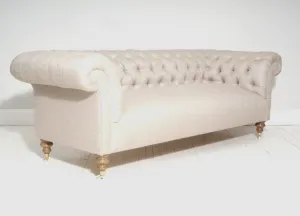 GODERICH CHESTERFIELD FABRIC SOFA IN STONE