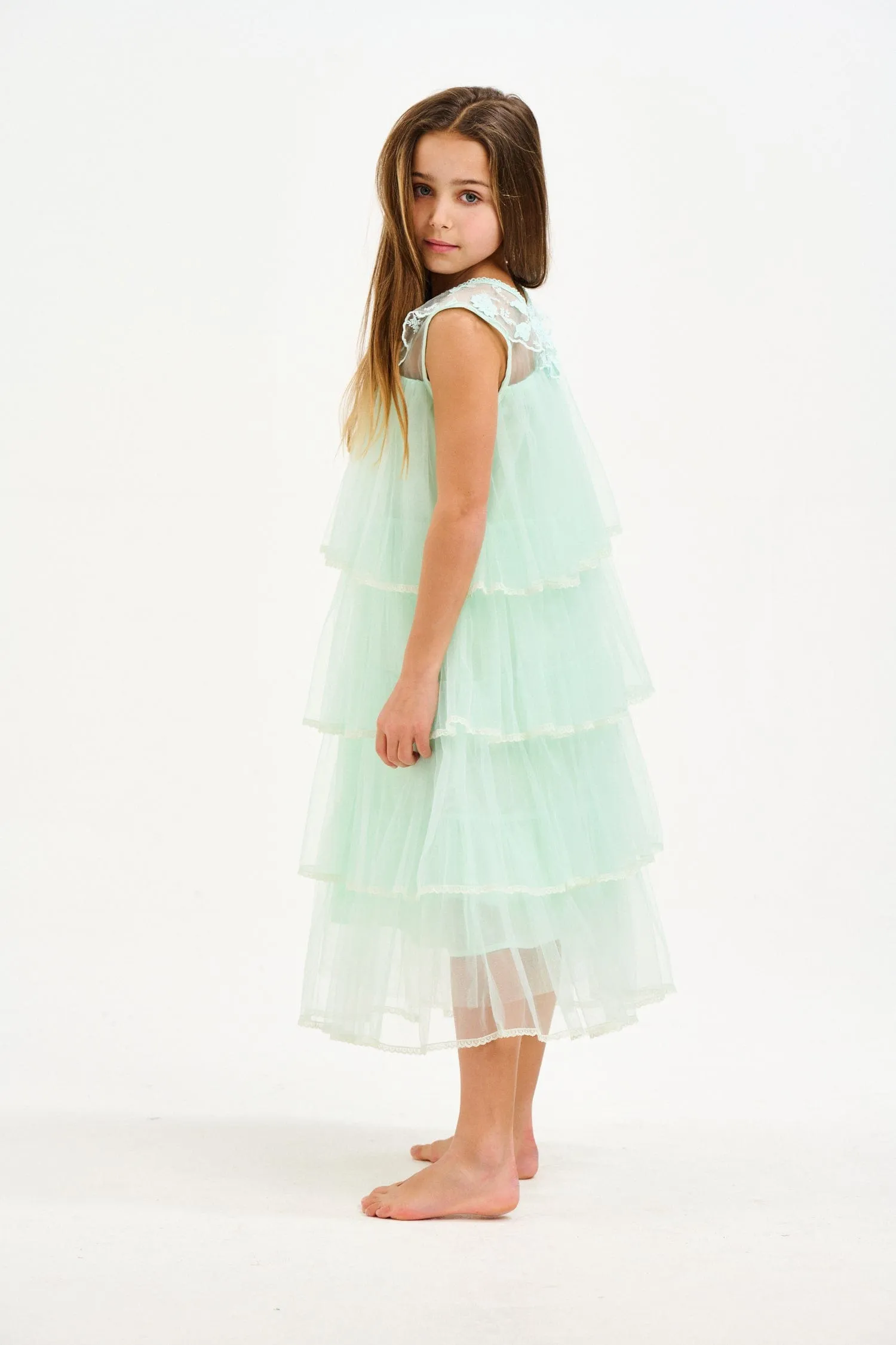 iAMe Girls Party Dress in in Green