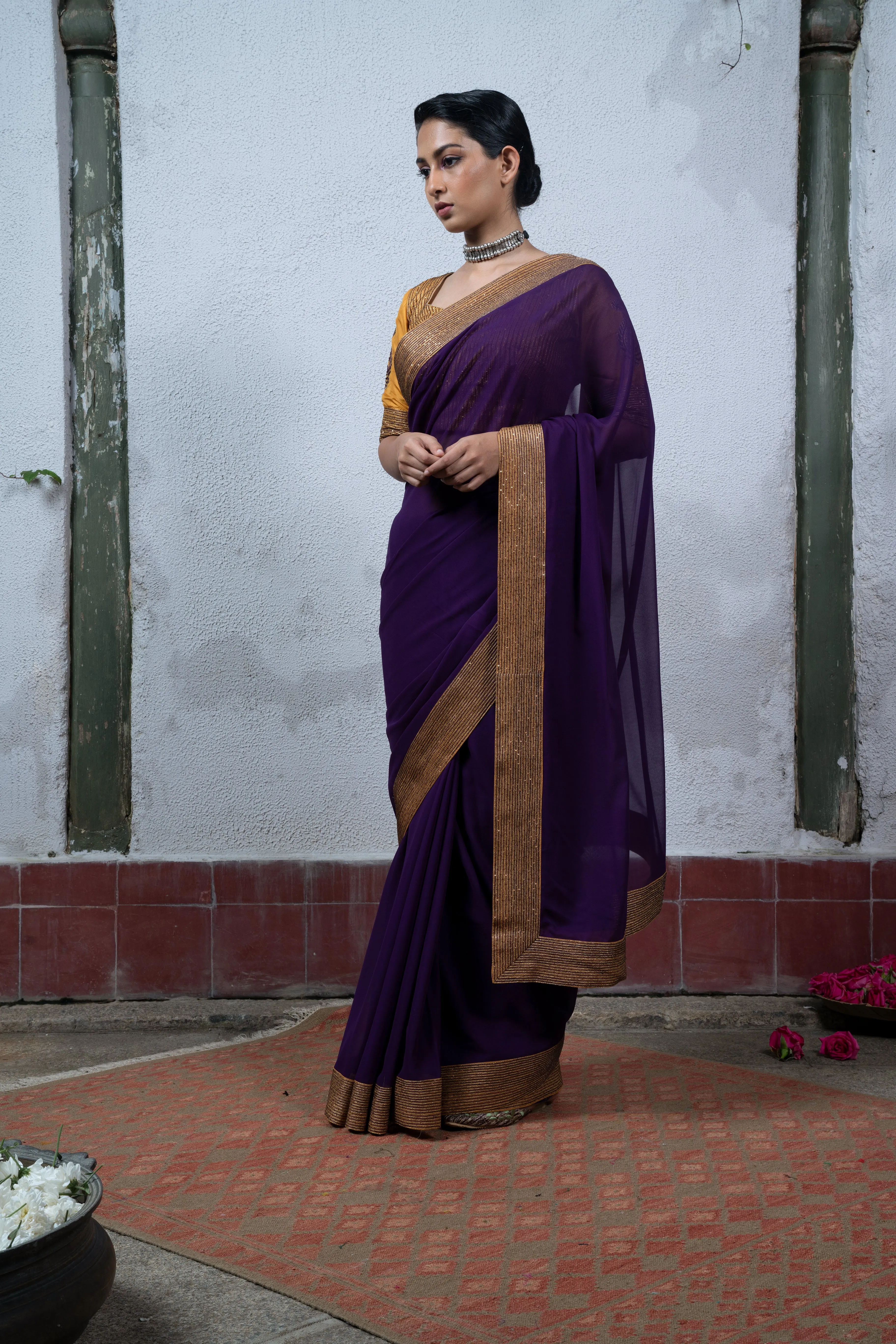 Jaji: Violet Saree