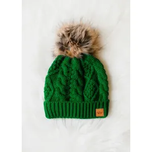 Kelly Green Pom Beanie