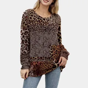 Leopard Print Long Sleeve Top