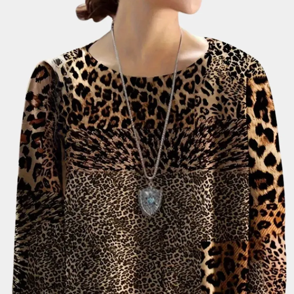 Leopard Print Long Sleeve Top