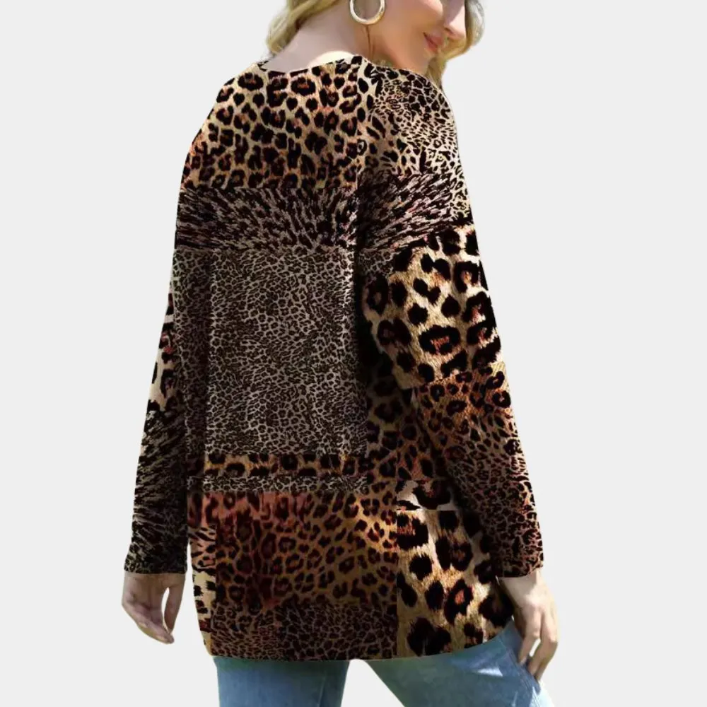 Leopard Print Long Sleeve Top