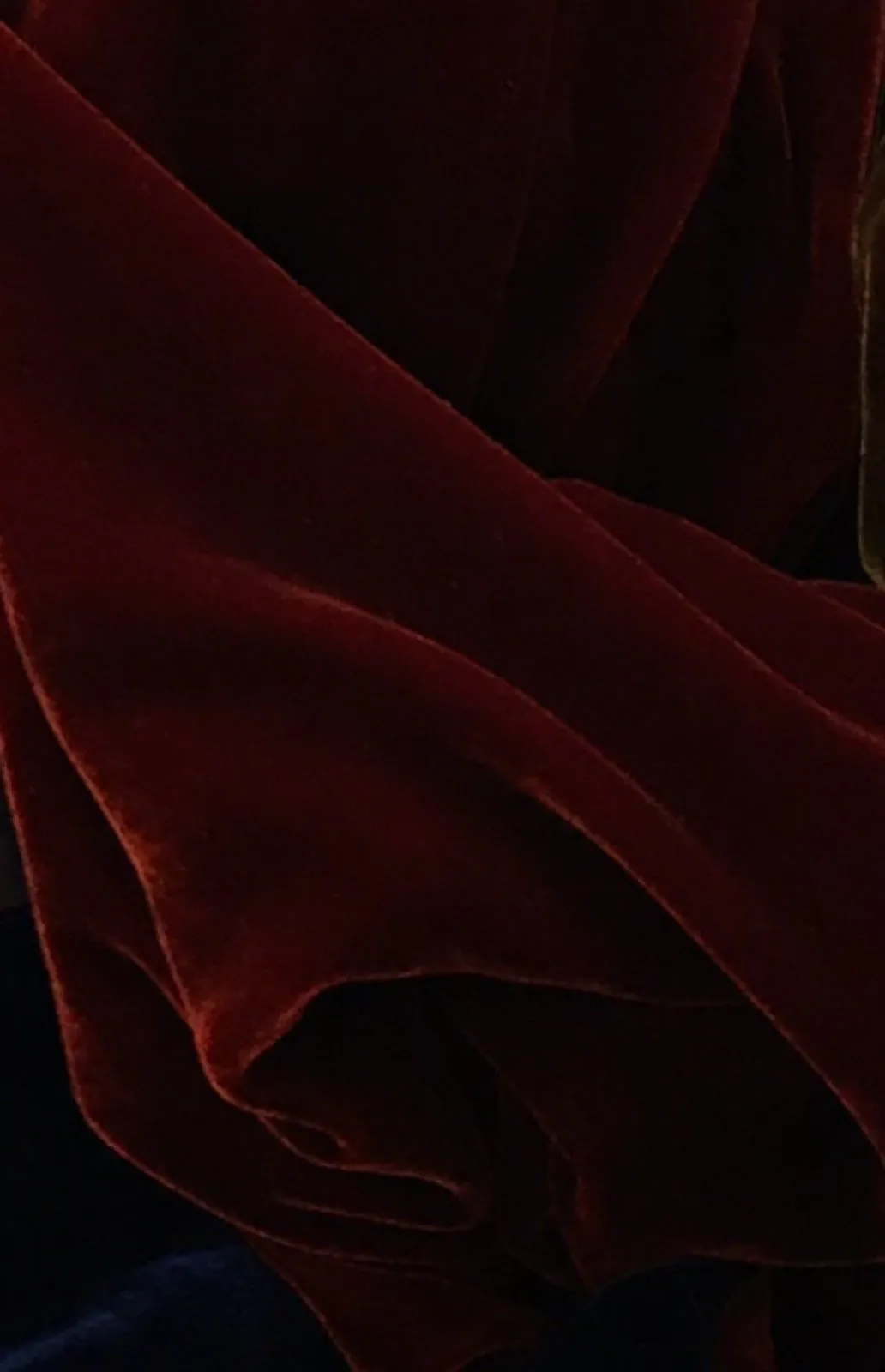 Miss Bonnie Designer Silk Rayon Velvet Fabric By the yard - Dark Rust Red