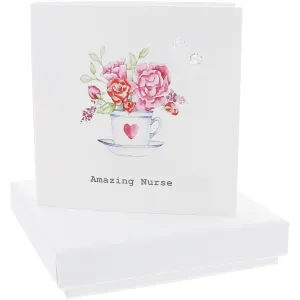 Nurse 5mm Sterling Silver Cubic Zirconia Stud Earrings