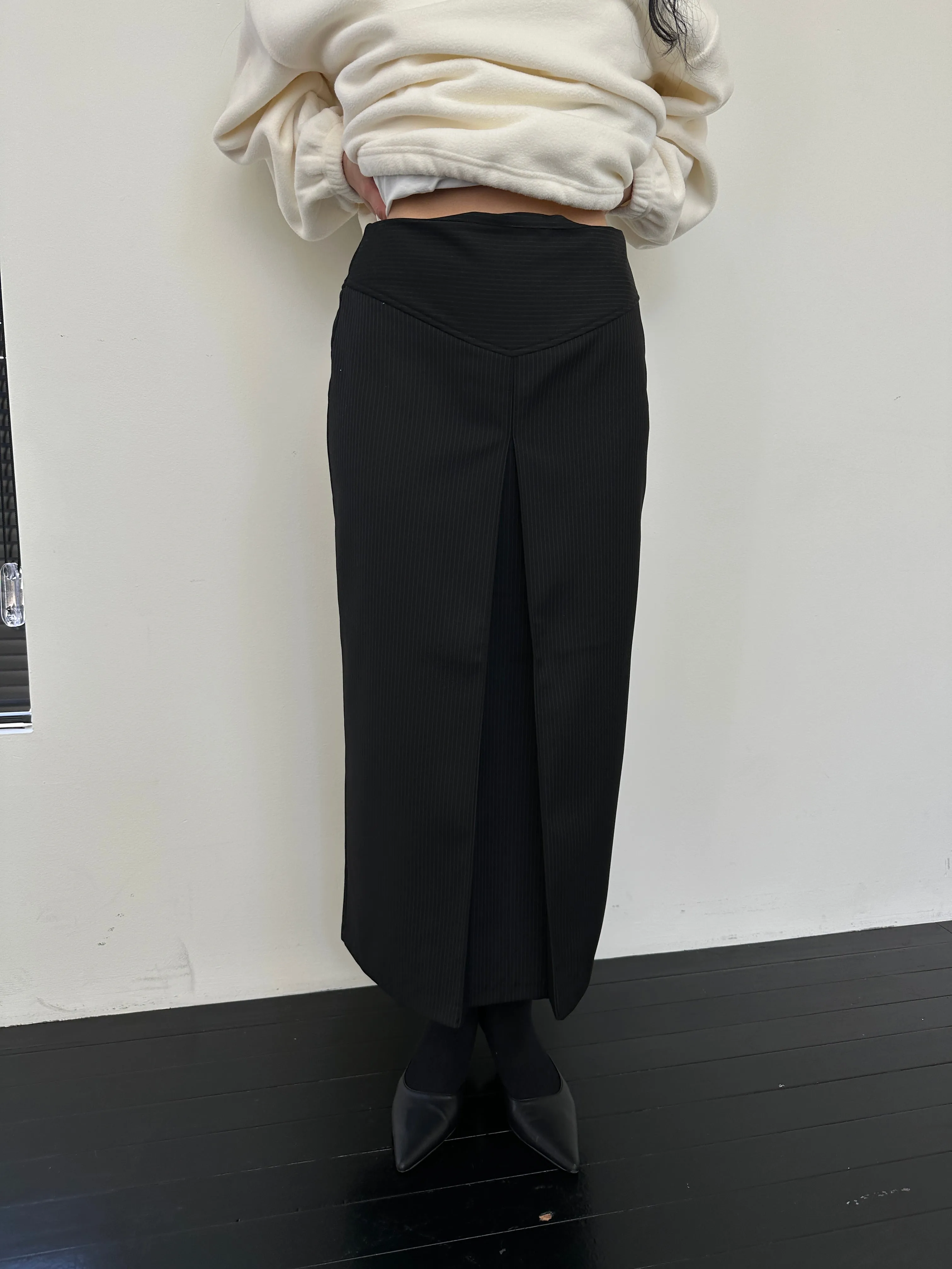 Pinstriped Pencil Skirt