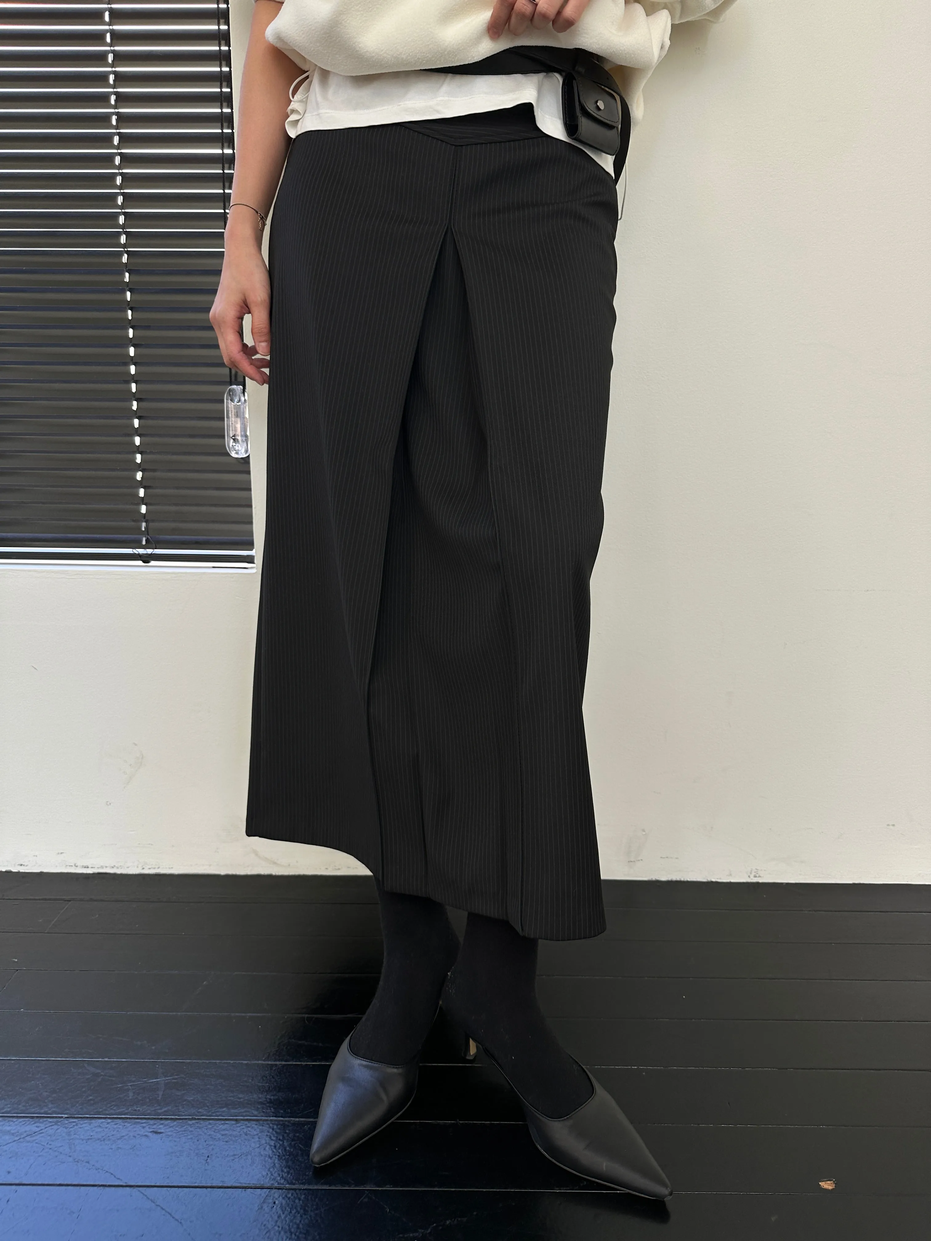 Pinstriped Pencil Skirt