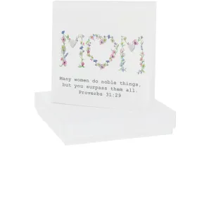 Proverbs 31:29 7mm Sterling Silver Heart Stud Earrings