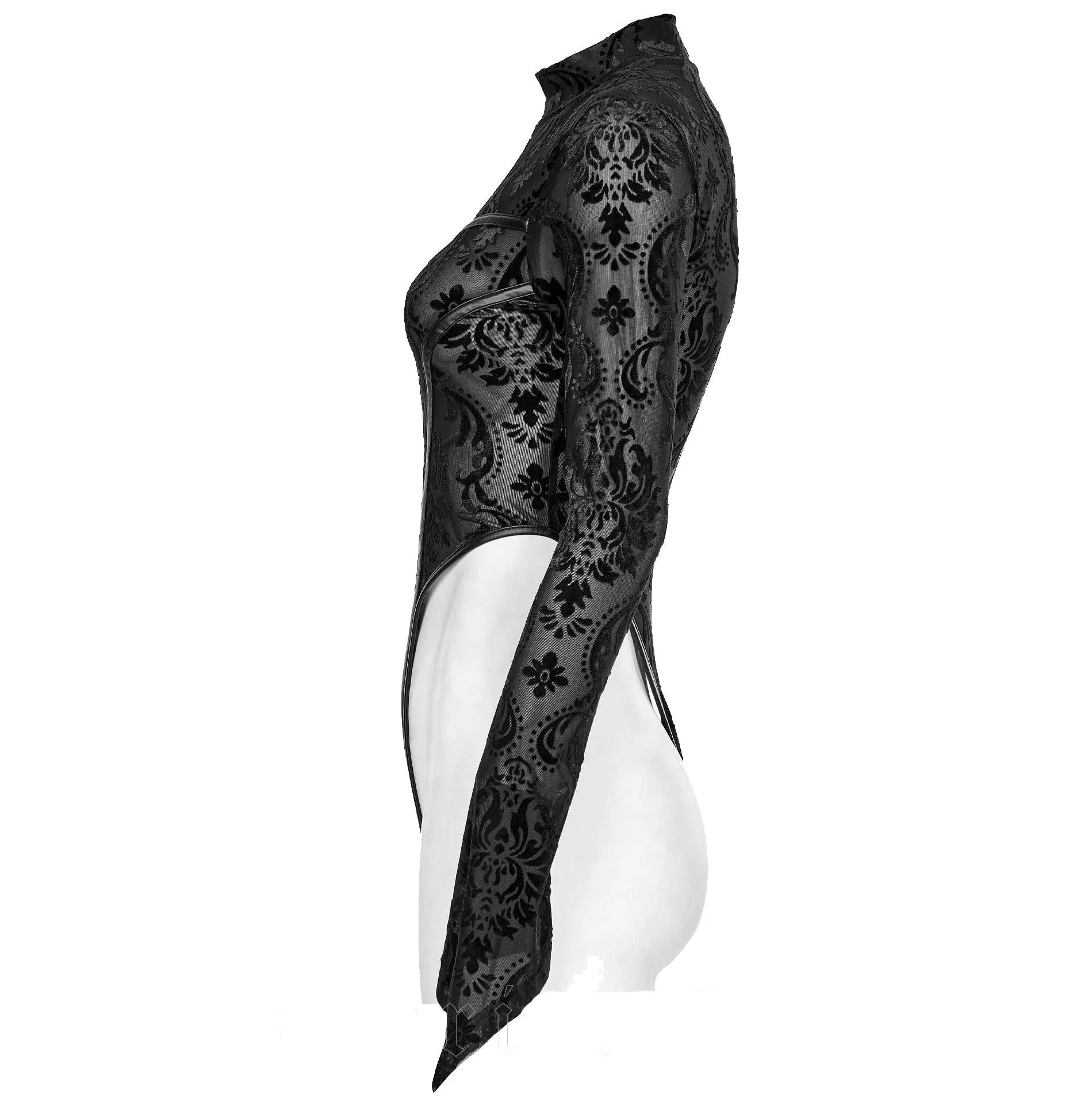 Punk Rave - Femme Fatal - Velvet Damask Pattern -  bodysuit