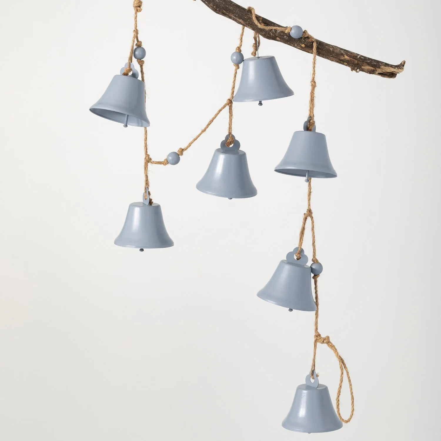 Rope and Gray Metal Bell Garland