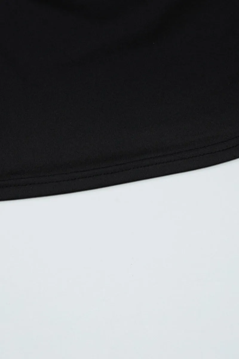 Solid Round Neck Cutout Long Sleeve T Shirt