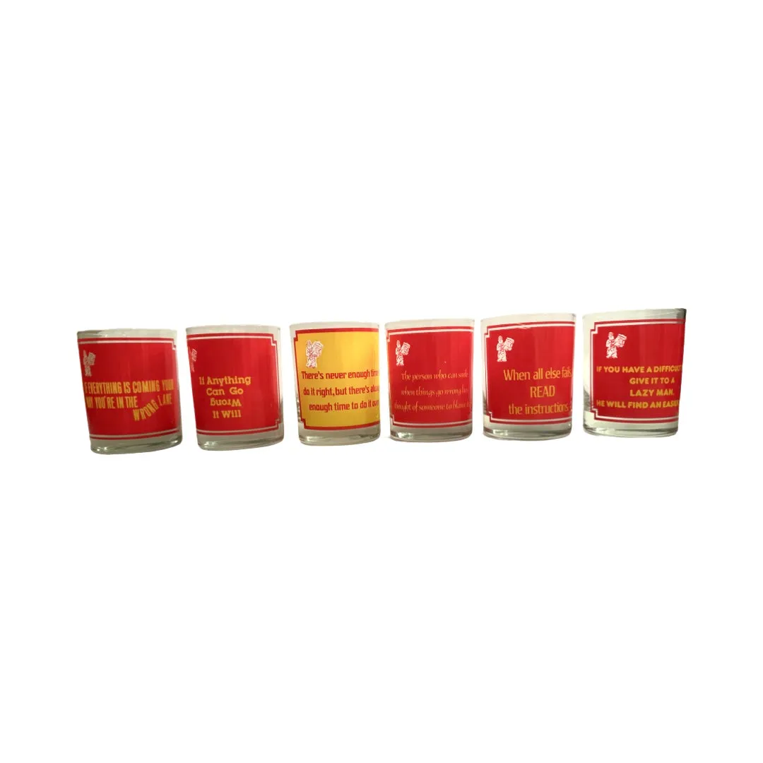 Vintage Novelty Advise Double Old Fashion Glasses (Set of 6)