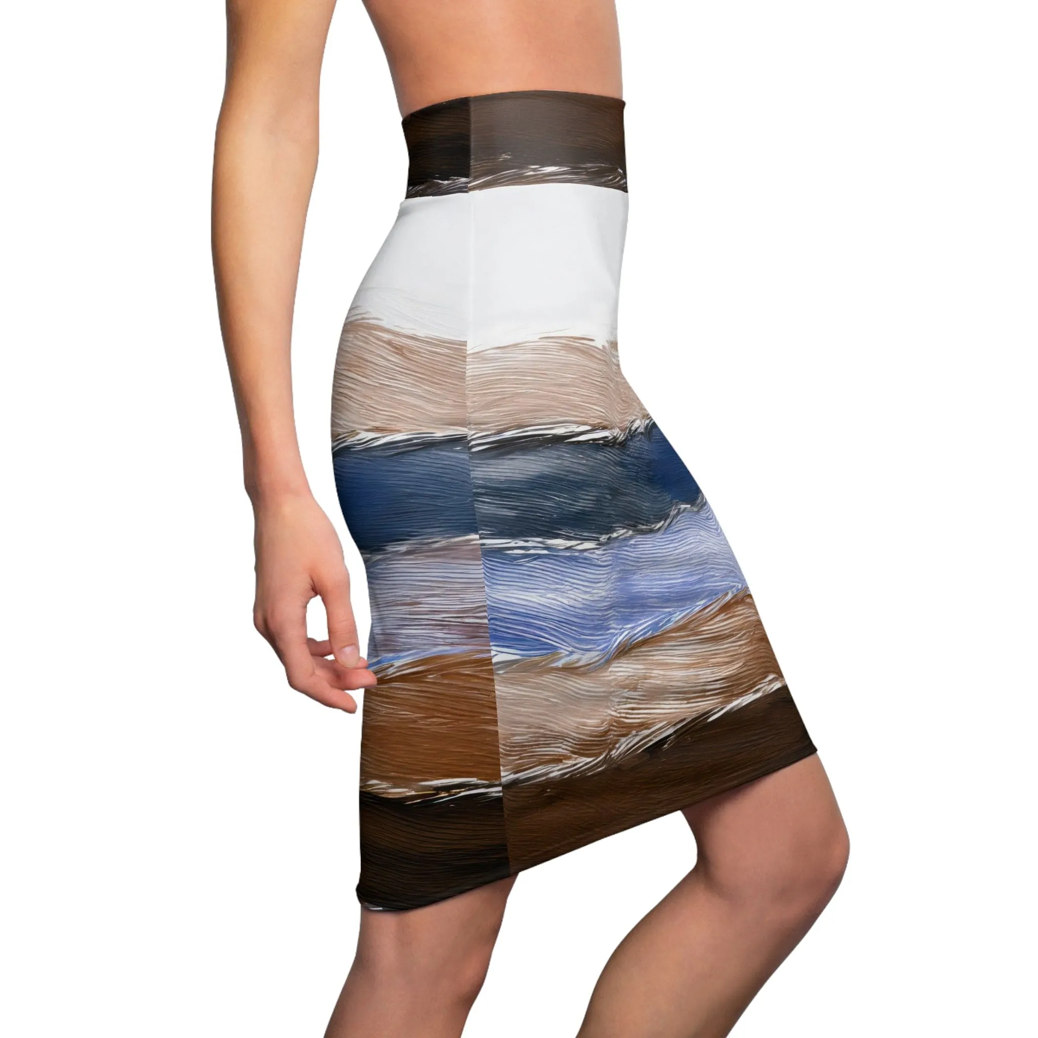Womens Pencil Skirt - Rustic Hues Design